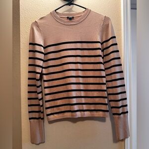 Express Women's Sweater - Black and Tan Stripes